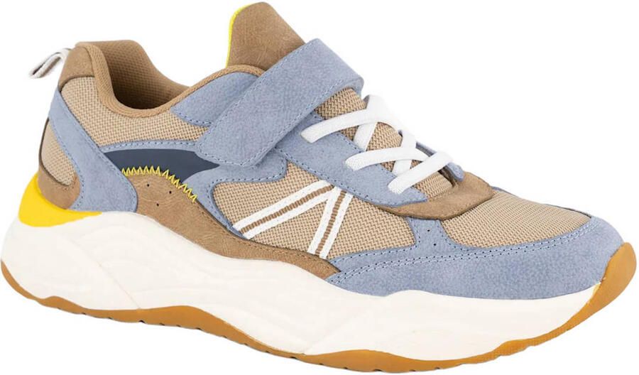 Vty leren sneakers beige blauw bruin - Foto 3