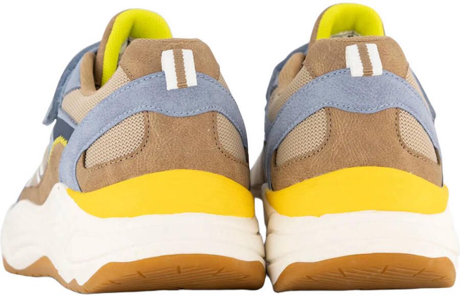 Vty leren sneakers beige blauw bruin - Foto 2