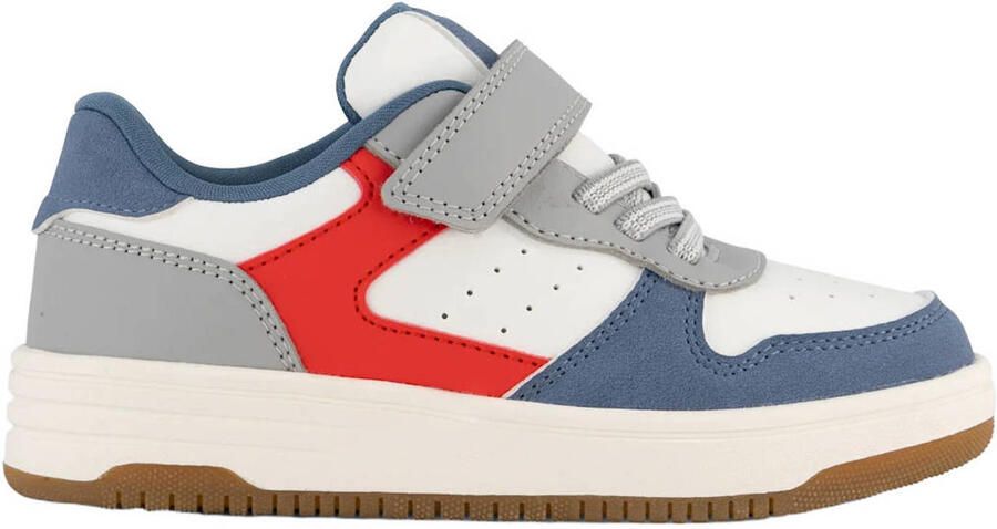 Vty leren sneakers blauw rood