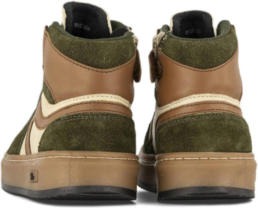 Vty leren sneakers groen beige