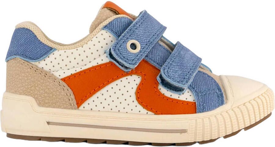 Vty sneakers beige blauw oranje