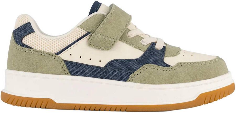 Vty sneakers beige groen donkerblauw