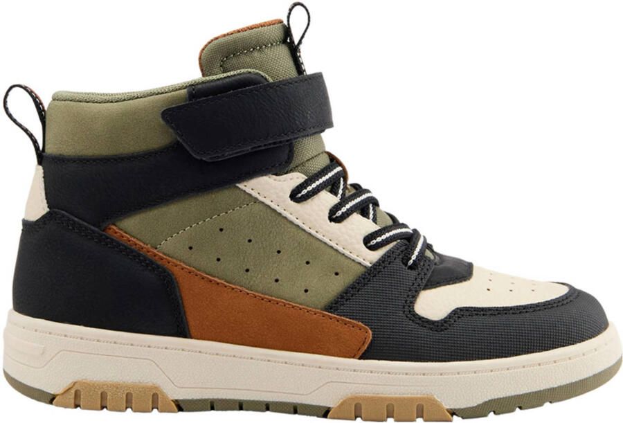 Vty sneakers kaki donkerblauw