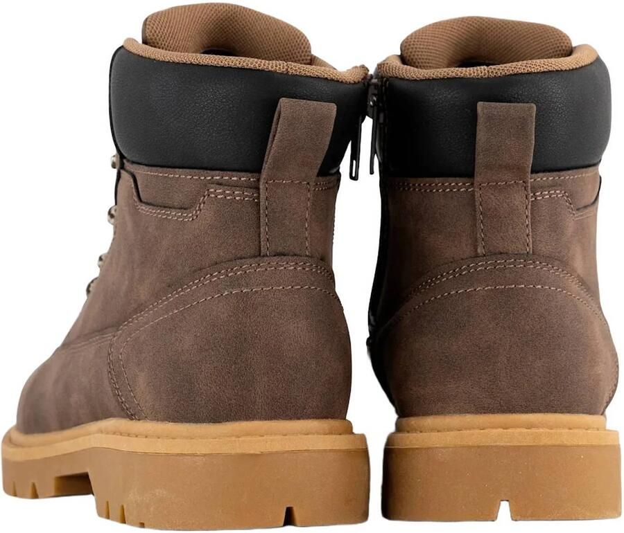Vty suèdelook enkelboots met profielzool bruin - Foto 2