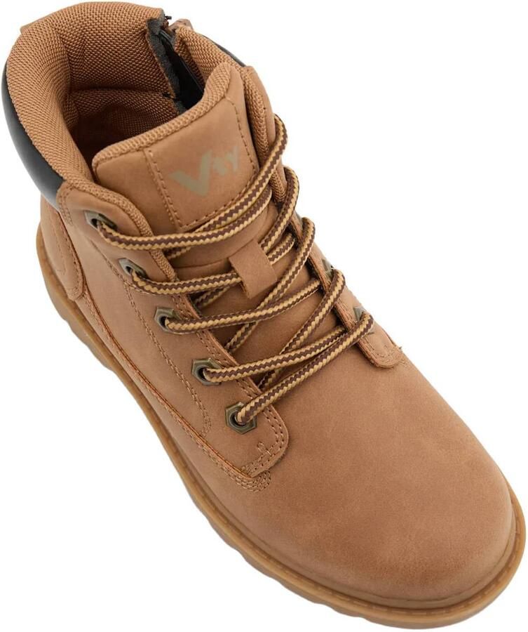 Vty veterschoenen met profielzool cognac - Foto 3