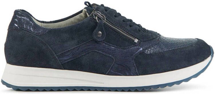 Waldlaufer 752003 comfort leren sneakers donkerblauw