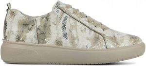 Waldläufer Waldlaufer Sneakers Dames Lage sneakers Damesschoenen Suède 763001 print Pythonprint Gebroken wit combi