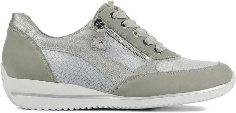 Waldlaufer 980008 comfort leren veterschoenen beige grijs