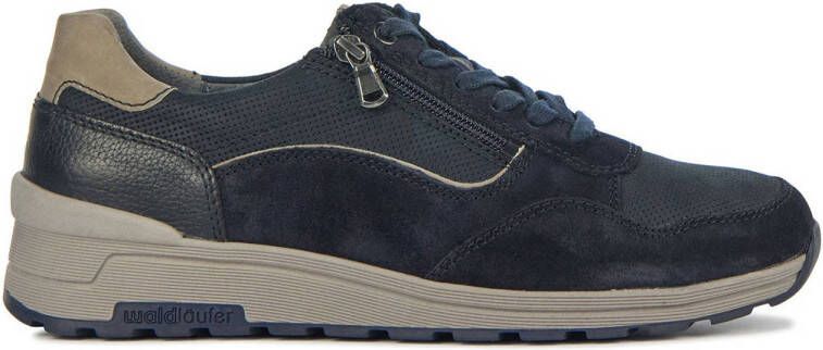 Waldlaufer leren sneakers donkerblauw