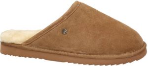 Warmbat Australia gevoerde suède pantoffels cognac