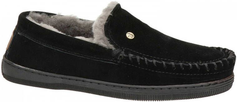 Warmbat Australia Grizzly suède pantoffels zwart