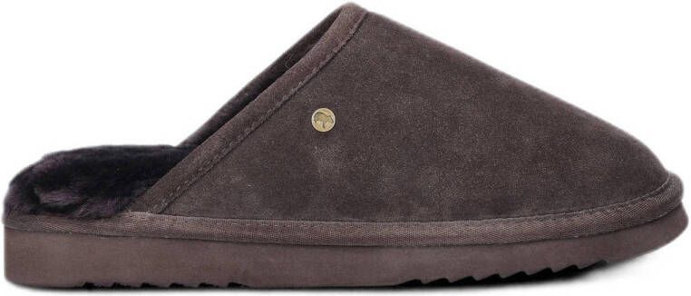 Warmbat Australia gevoerde suède pantoffels bruin