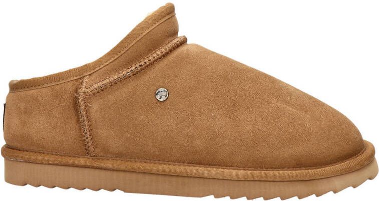 Warmbat Australia suède pantoffels cognac