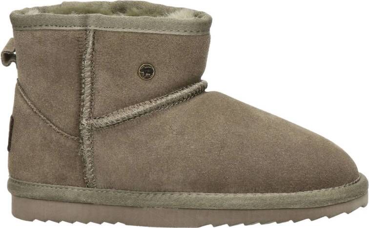 Warmbat Australia Wallaby gevoerde suède enkelboots kaki Groen Suede 35