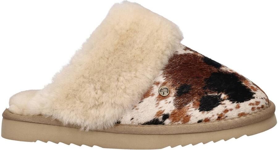 Warmbat Australia Collie pantoffels zwart bruin ecru