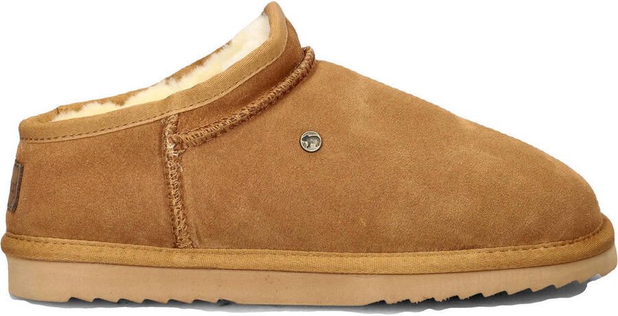 Warmbat Australia suède pantoffels cognac