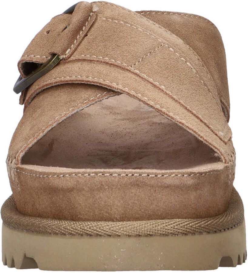 Warmbat Australia suède slippers met plateauzool zand - Foto 2