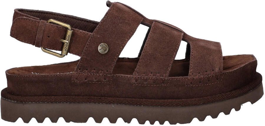 Warmbat Australia Wenlock suède sandalen met plateauzool bruin