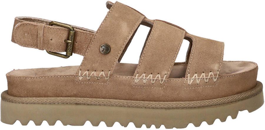 Warmbat Australia Wenlock suède sandalen met plateauzool zand