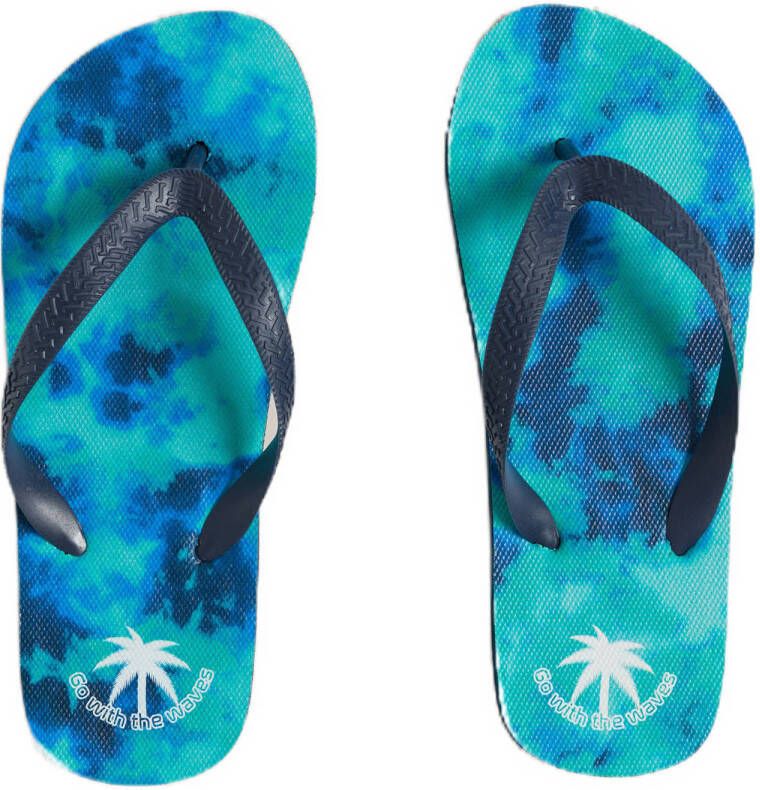 WE Fashion teenslippers blauw Jongens Rubber 34 35