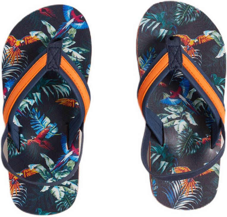 WE Fashion teenslippers blauw Jongens Rubber 36 37