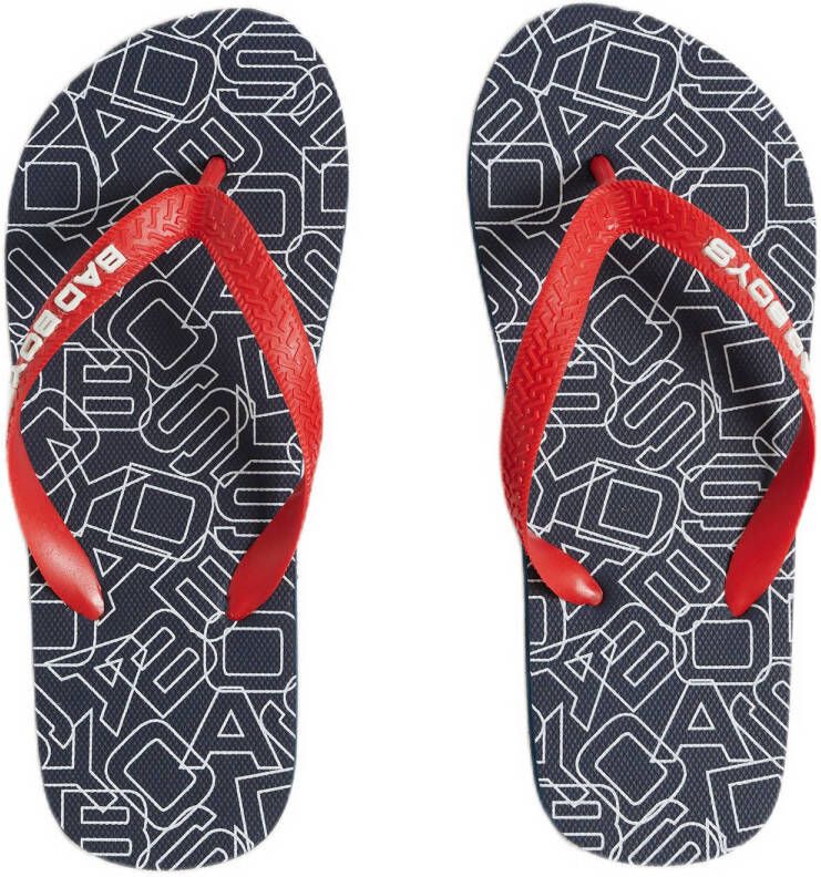 WE Fashion teenslippers blauw rood