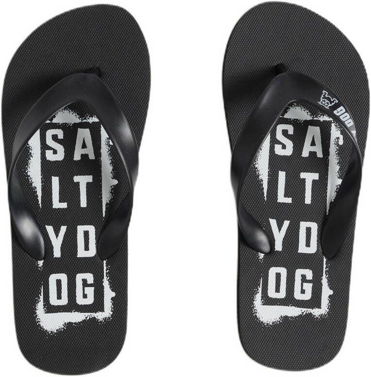 WE Fashion teenslippers zwart Jongens Rubber 34 35