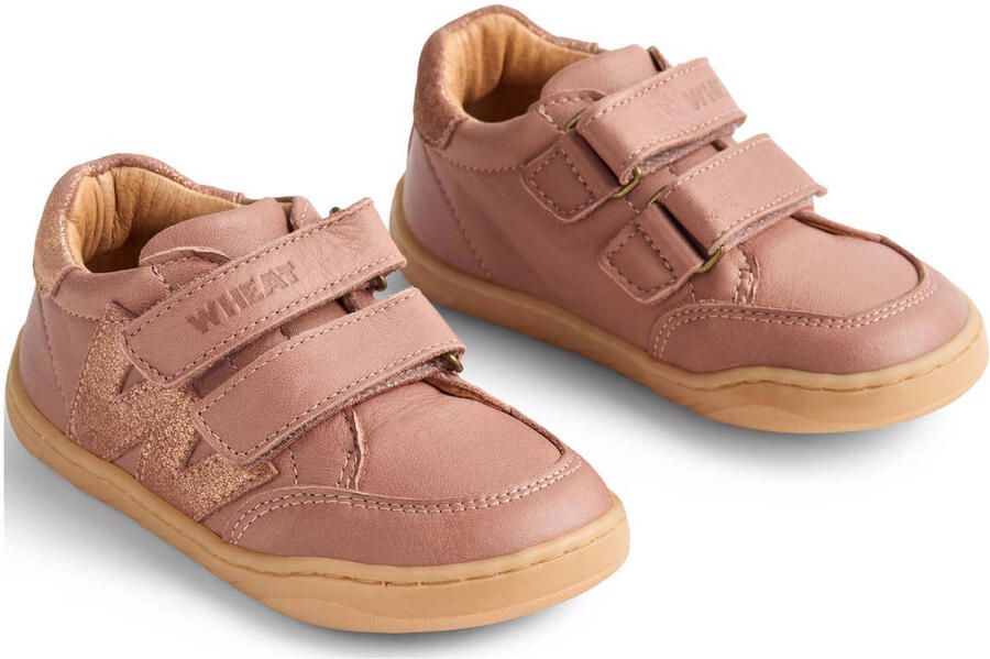Wheat Barres leren sneakers roze