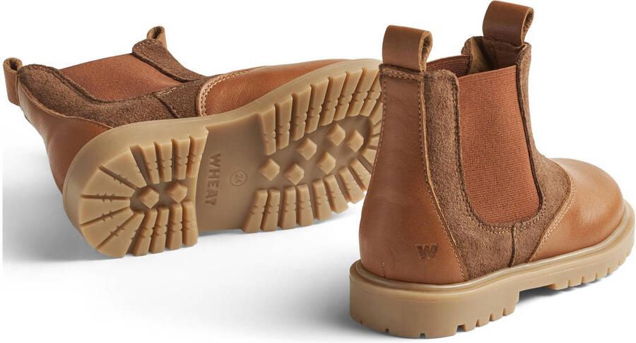 Wheat Kana leren chelsea boots cognac - Foto 3