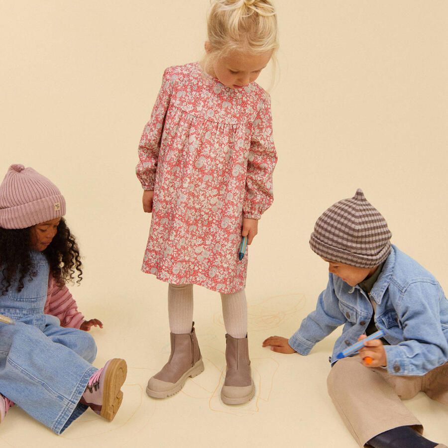 Wheat leren enkelboots met profielzool lichtroze - Foto 2