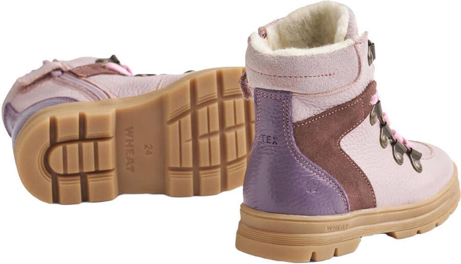 Wheat leren enkelboots met profielzool lichtroze - Foto 3