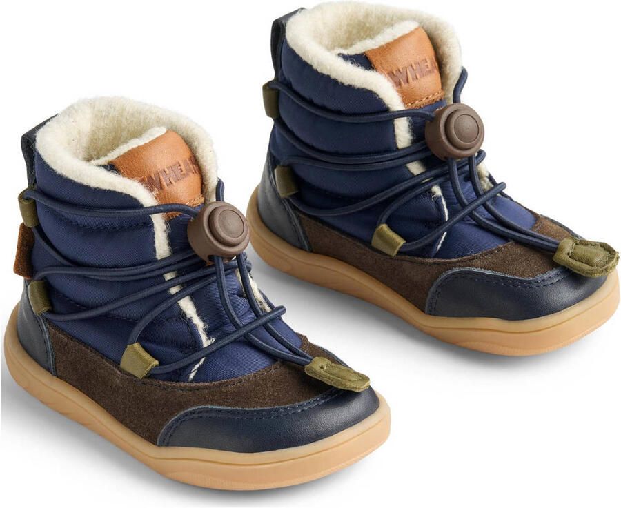 Wheat Milan Tex gevoerde enkelboots donkerblauw