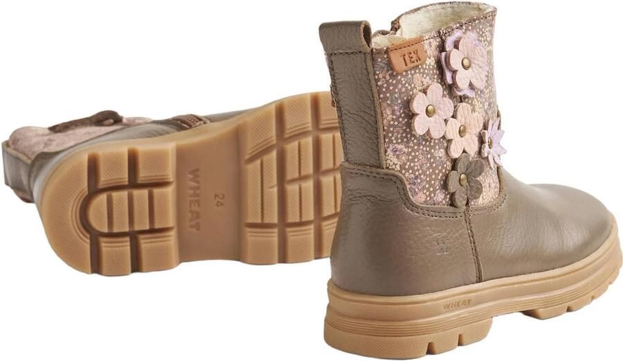 Wheat suède enkelboots met profielzool groen - Foto 3
