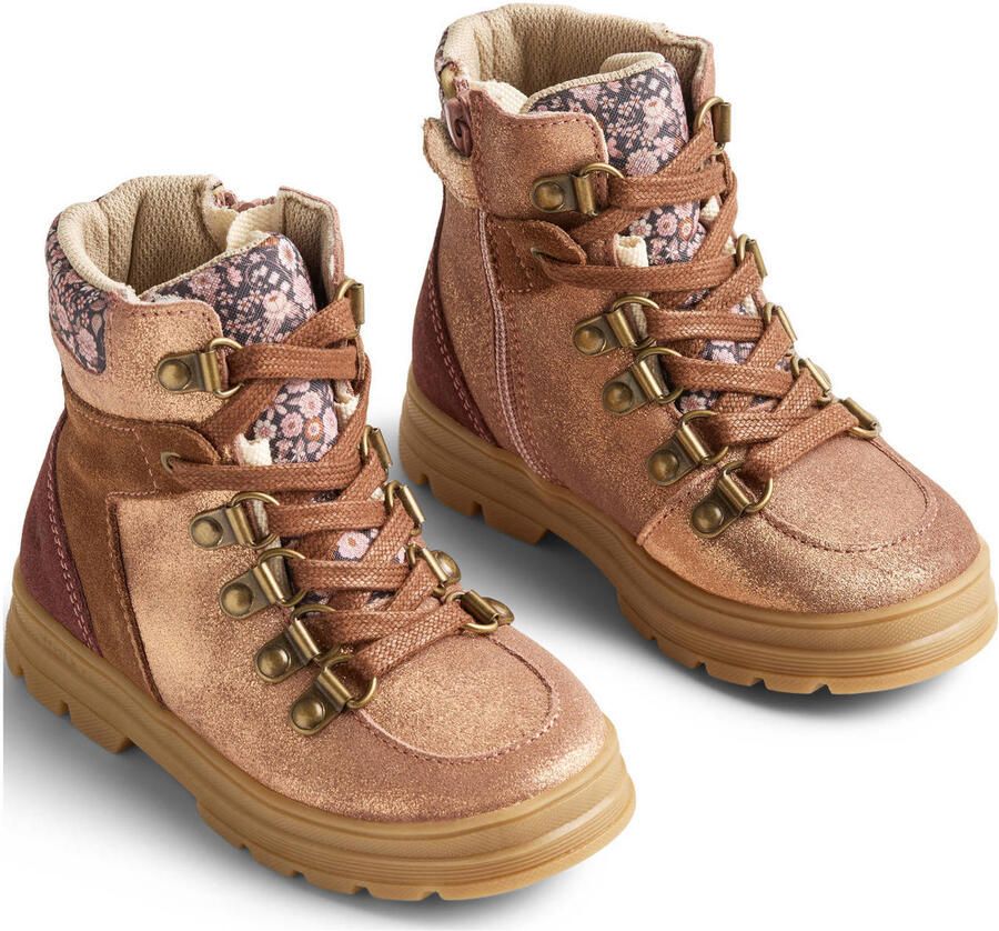 Wheat Toni Sport Tex suède veterboots roze cognac