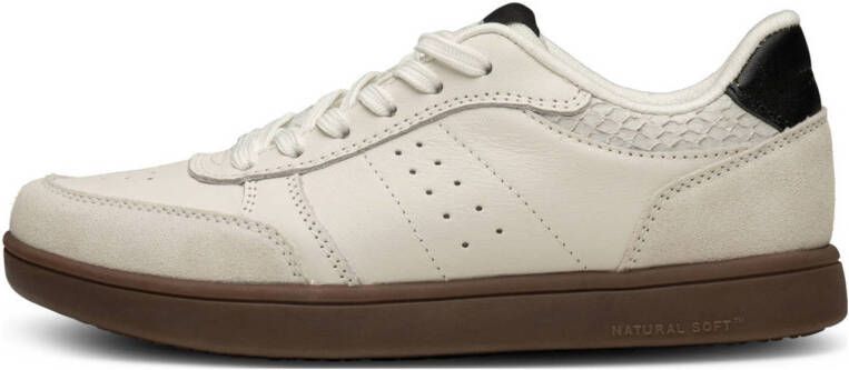 WODEN Lage Sneakers Dames Bjork Mix Maat: 38 Materiaal: Leatherlook Kleur: Wit