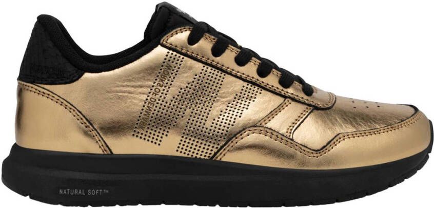 Woden Nicoline Metallic leren sneakers goud