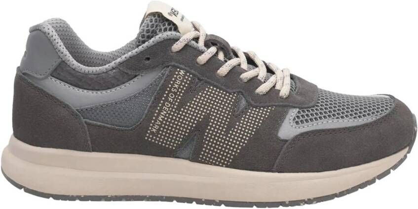 Woden Rigmor Open Mesh suède sneakers donkergrijs
