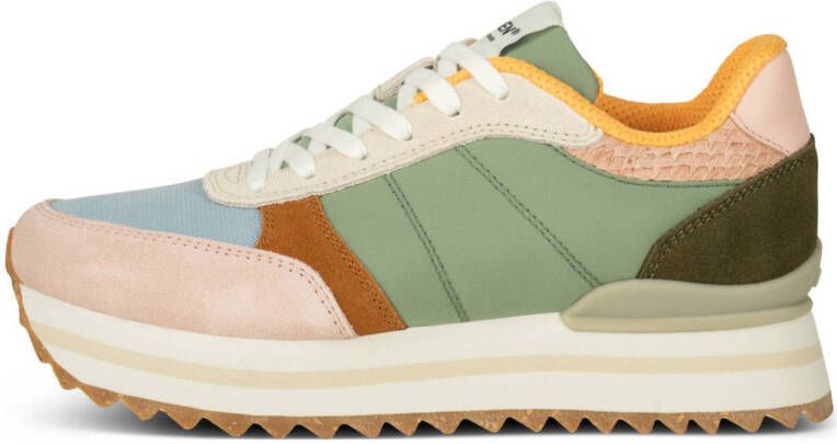 Woden Ronja Plateau Sneaker met Color-Blocked Details Multicolor Dames