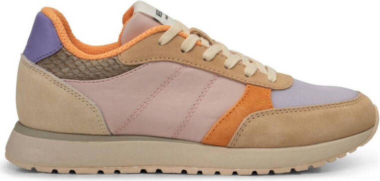 Woden Innovatieve Color-Blocked Sneakers met visleren details Beige Dames