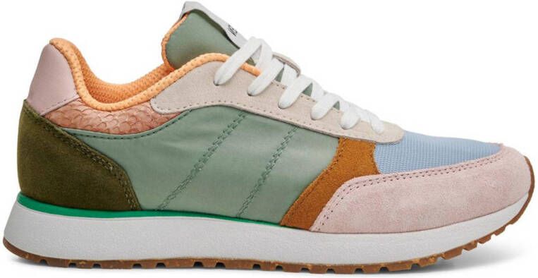 Woden Ronja suède sneakers mintgroen roze