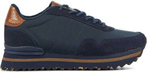 Woden Sneakers Dames Lage sneakers Damesschoenen Suède Nora III plateau Blauw