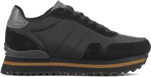 Woden Sneakers Dames Lage sneakers Damesschoenen Suède Nora III plateau Zwart