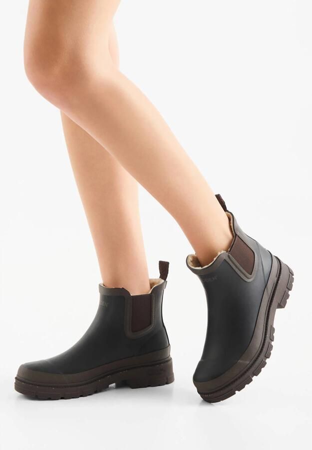 Woden live warm waterproof rubber regenlaarzen met profielzool bruin - Foto 3