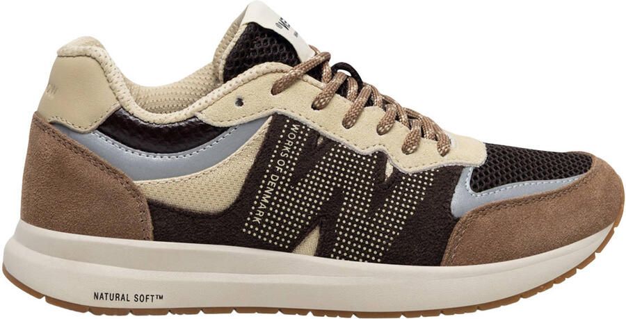 Woden Rigmor Open Mesh leren sneakers donkerbruin