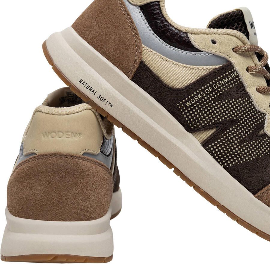 Woden Rigmor Open Mesh leren sneakers donkerbruin - Foto 2