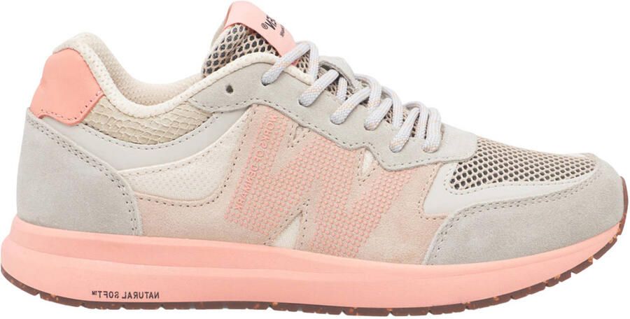 Woden Rigmor Open Mesh suède sneakers lichtroze