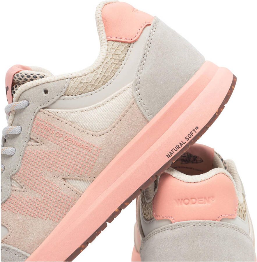 Woden Rigmor Open Mesh suède sneakers lichtroze - Foto 2