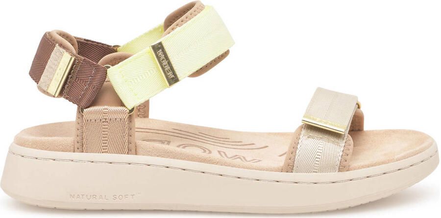 Woden sandalen geel beige bruin