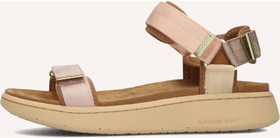 Woden Dames Platte sandalen Line Roze Textiel Plateauzool - Foto 6