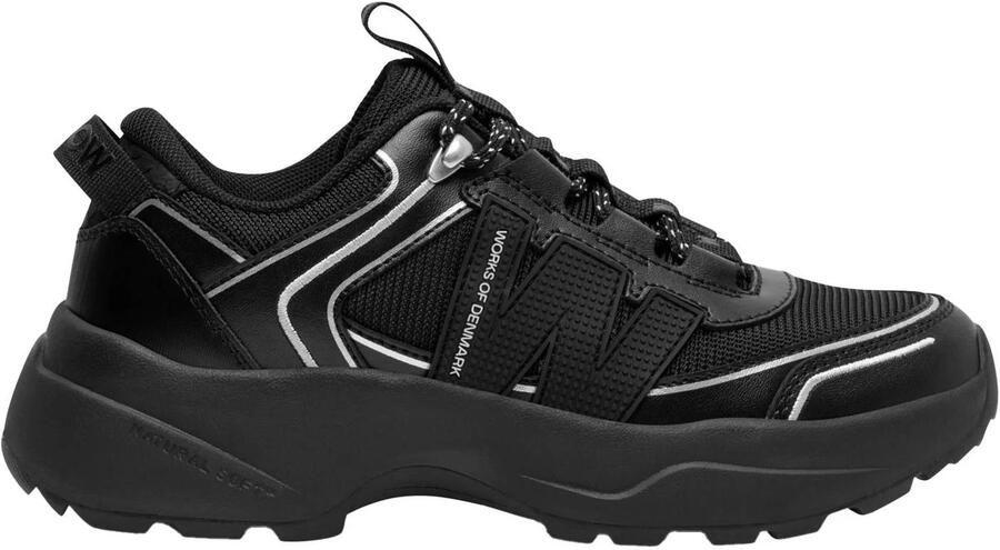 Woden Sif II chunky imitatieleren sneakers zwart
